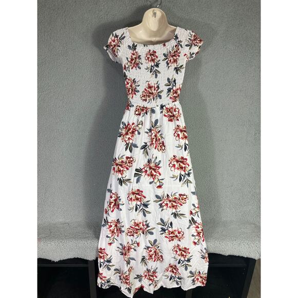 New Look Women's M White Floral Long Dress Sleeveless Summer Casual - Picture 9 of 10